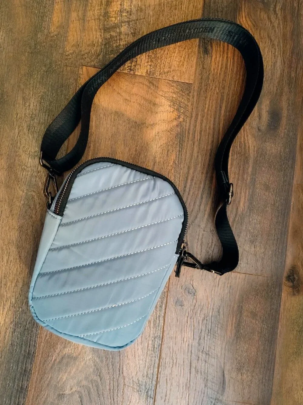 Steve Madden Blue Haze Quilted Nylon Crossbody Bag